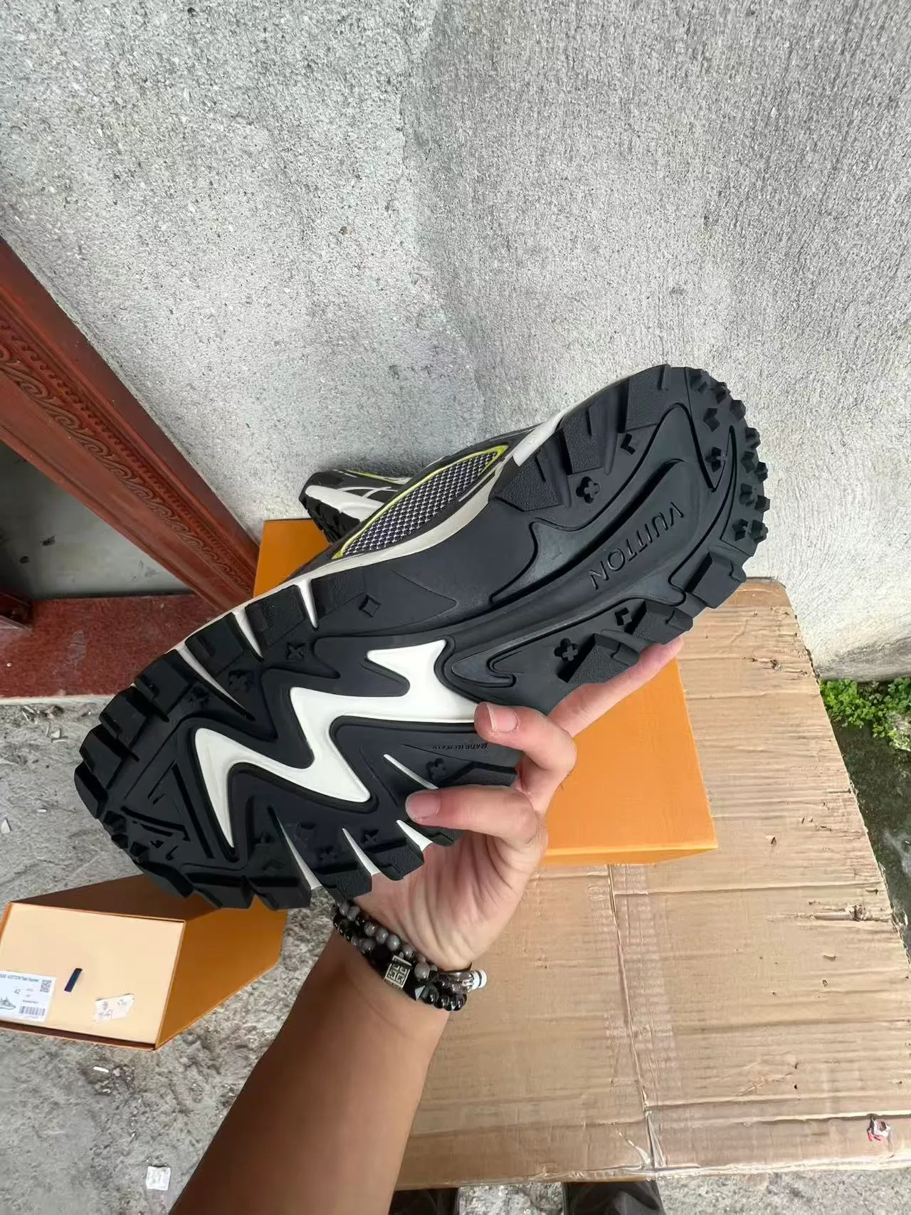 Louis Vuitton LV Trainer Black White Monogram-Overlay Chunky Sneakers 6
