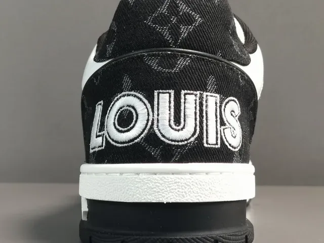 Louis Vuitton LV Trainer Black White Monogram-Print Textile Leather Overlays Lifestyle Sneakers 5