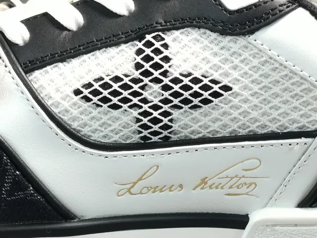 Louis Vuitton LV Trainer Black White Monogram-Print Textile Leather Overlays Lifestyle Sneakers 6