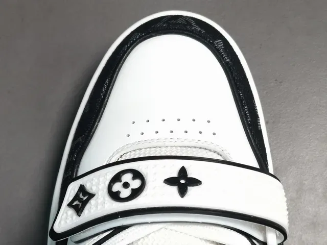 Louis Vuitton LV Trainer Black White Monogram-Print Textile Leather Overlays Lifestyle Sneakers 8