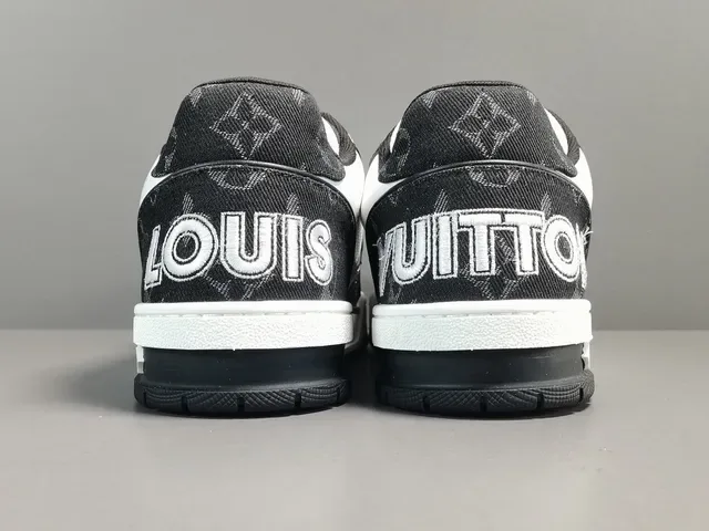 Louis Vuitton LV Trainer Black White Monogram-Print Textile Leather Overlays Lifestyle Sneakers 13