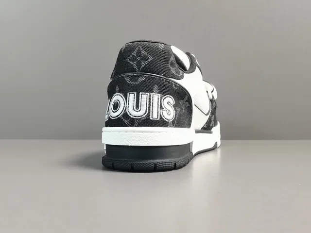 Louis Vuitton LV Trainer Black White Monogram-Print Textile Leather Overlays Lifestyle Sneakers 16