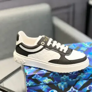 Louis Vuitton LV Trainer Black White Monogrammed Leather Contrast Lifestyle Sneakers