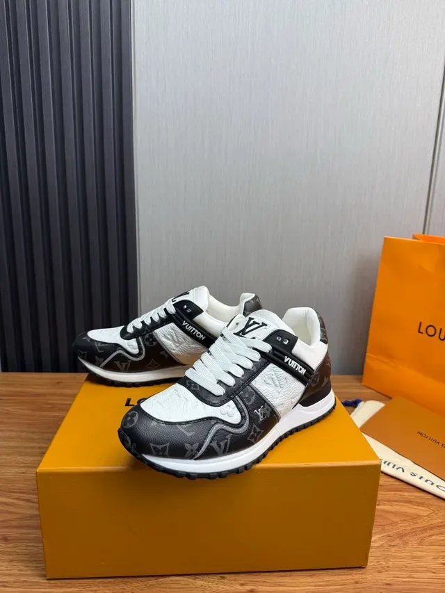 Louis Vuitton LV Trainer Black White Monogrammed Leather Two-Tone Panel Construction Lifestyle Sneakers 3