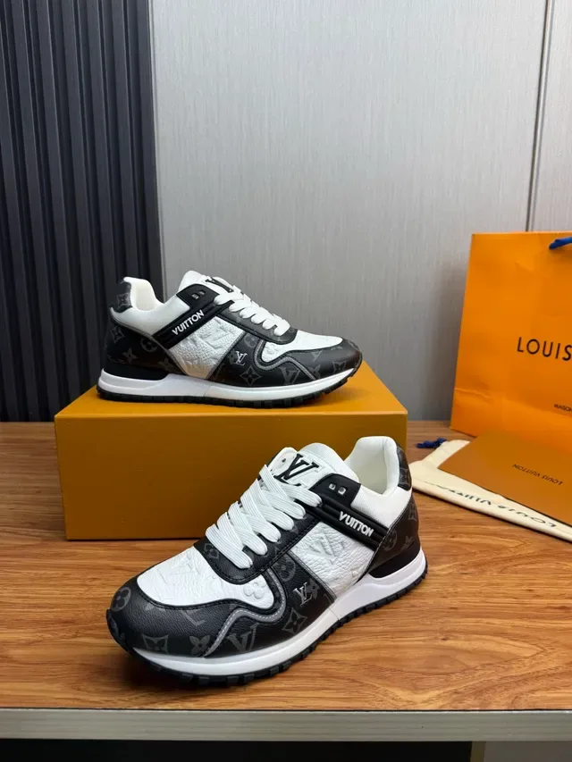 Louis Vuitton LV Trainer Black White Monogrammed Leather Two-Tone Panel Construction Lifestyle Sneakers 4