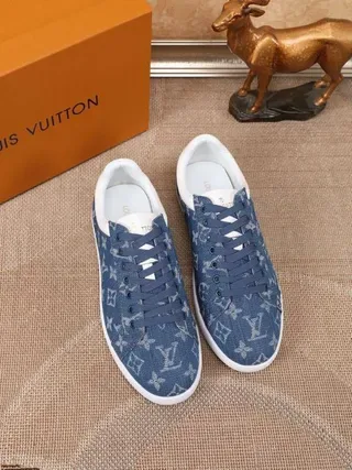 Louis Vuitton LV Trainer Blue White Denim Upper Monogram Print Lifestyle Sneakers 2