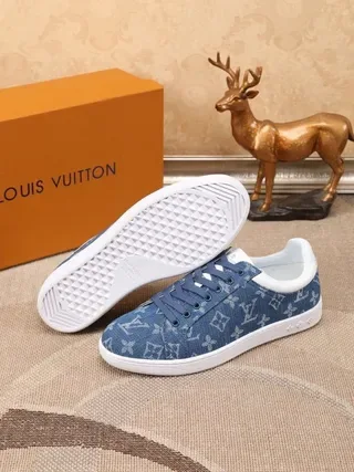 Louis Vuitton LV Trainer Blue White Denim Upper Monogram Print Lifestyle Sneakers 3