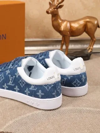 Louis Vuitton LV Trainer Blue White Denim Upper Monogram Print Lifestyle Sneakers 5