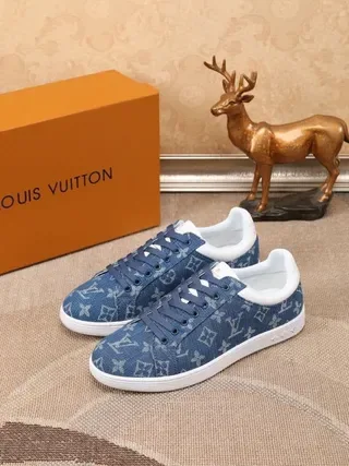 Louis Vuitton LV Trainer Blue White Denim Upper Monogram Print Lifestyle Sneakers 7