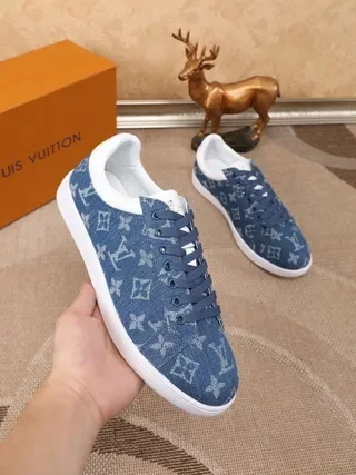Louis Vuitton LV Trainer Blue White Denim Upper Monogram Print Lifestyle Sneakers 8