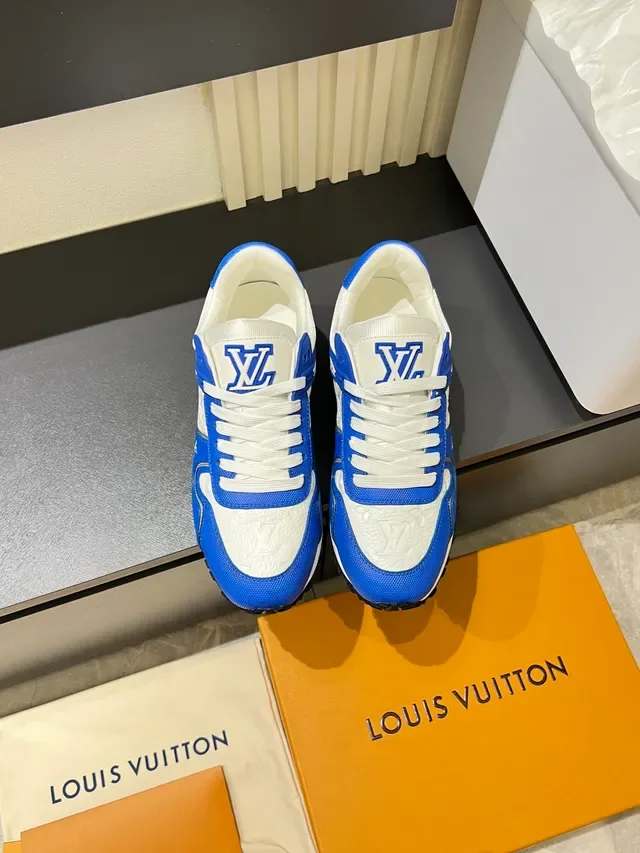 Louis Vuitton LV Trainer Tênis Lifestyle Azul e Branco Low Top com Upper de Material Misto 5