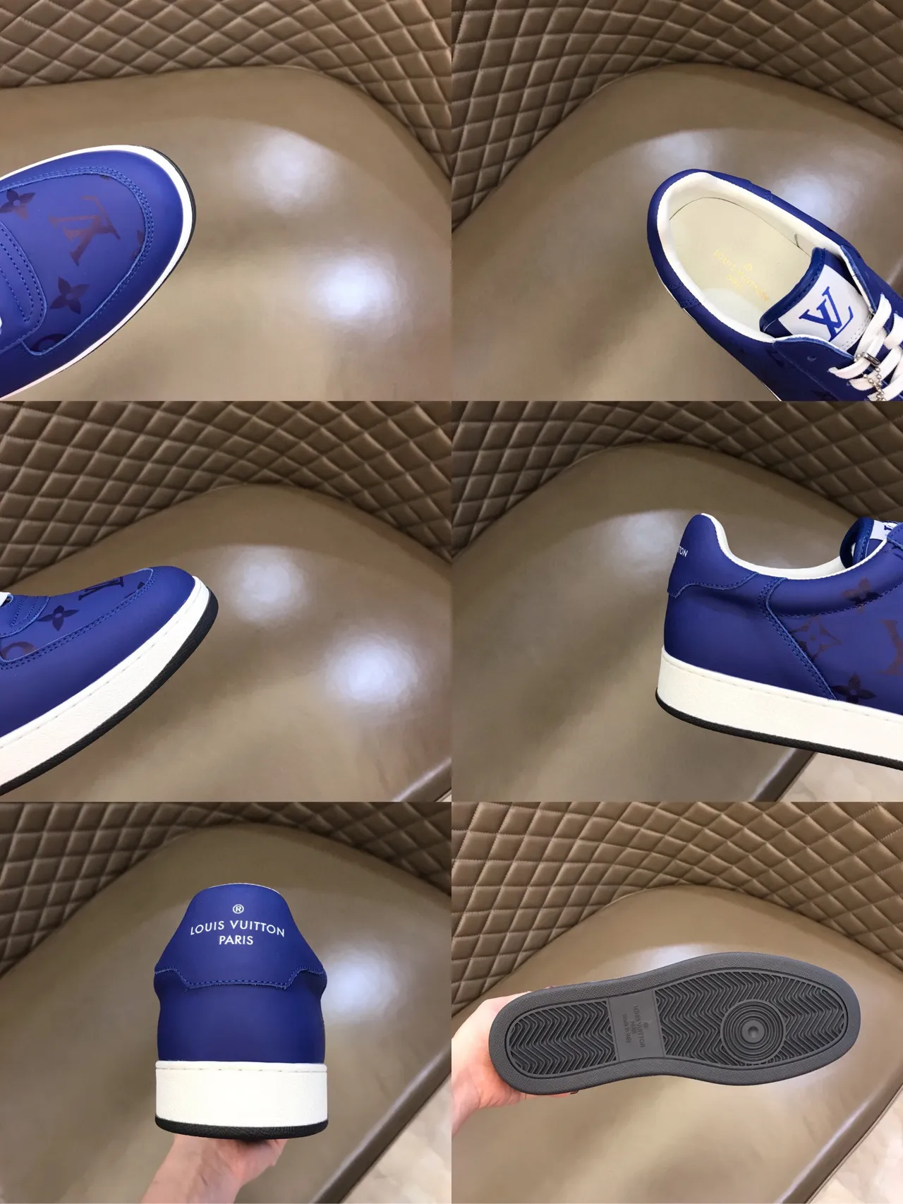 Louis Vuitton LV Trainer Blue White Monogrammed Nylon Upper Low-Top Silhouette Lifestyle Sneakers 2