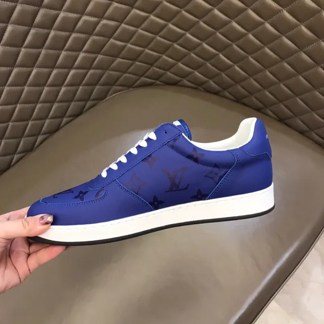 Louis Vuitton LV Trainer Blue White Monogrammed Nylon Upper Low-Top Silhouette Lifestyle Sneakers 3