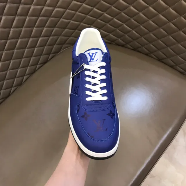 Louis Vuitton LV Trainer Blue White Monogrammed Nylon Upper Low-Top Silhouette Lifestyle Sneakers 4