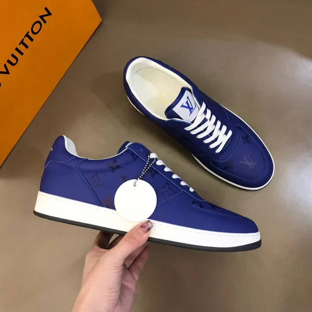 Louis Vuitton LV Trainer Blue White Monogrammed Nylon Upper Low-Top Silhouette Lifestyle Sneakers 5