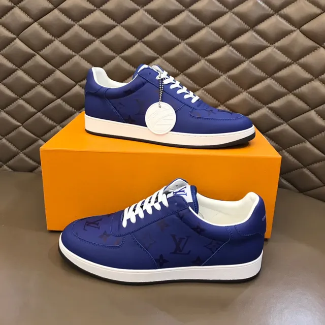 Louis Vuitton LV Trainer Blue White Monogrammed Nylon Upper Low-Top Silhouette Lifestyle Sneakers 7