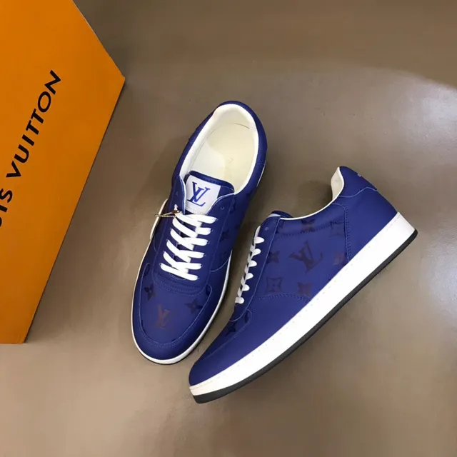 Louis Vuitton LV Trainer Blue White Monogrammed Nylon Upper Low-Top Silhouette Lifestyle Sneakers 8