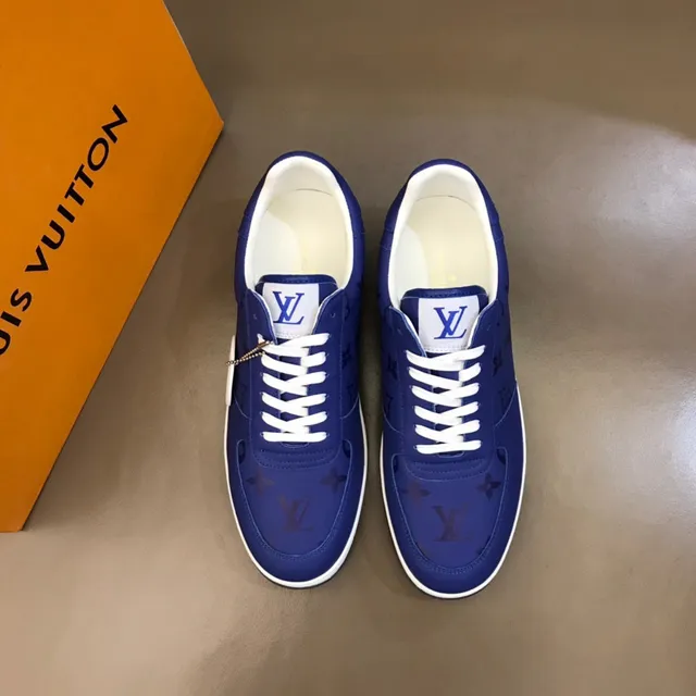 Louis Vuitton LV Trainer Blue White Monogrammed Nylon Upper Low-Top Silhouette Lifestyle Sneakers 9