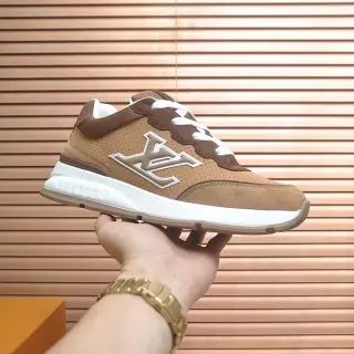 Louis Vuitton LV Trainer Brown Beige Monogrammed Perforated Upper Lifestyle Sneakers