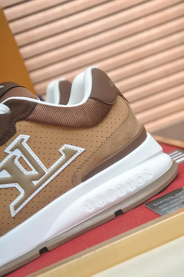 Louis Vuitton LV Trainer Brown Beige Monogrammed Perforated Upper Lifestyle Sneakers 2