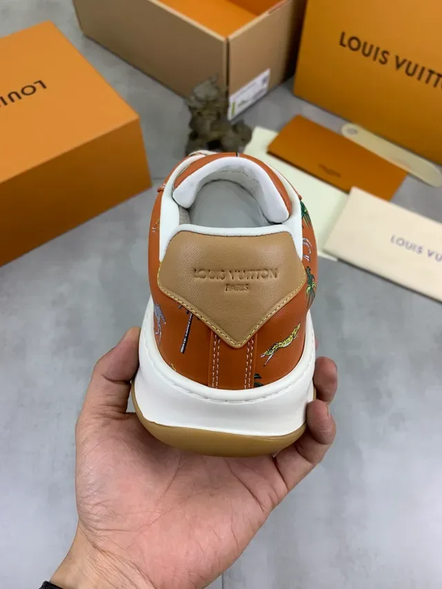 Louis Vuitton LV Trainer Brown Beige Printed Leather Upper Chunky Platform Sole Lifestyle Sneakers 2