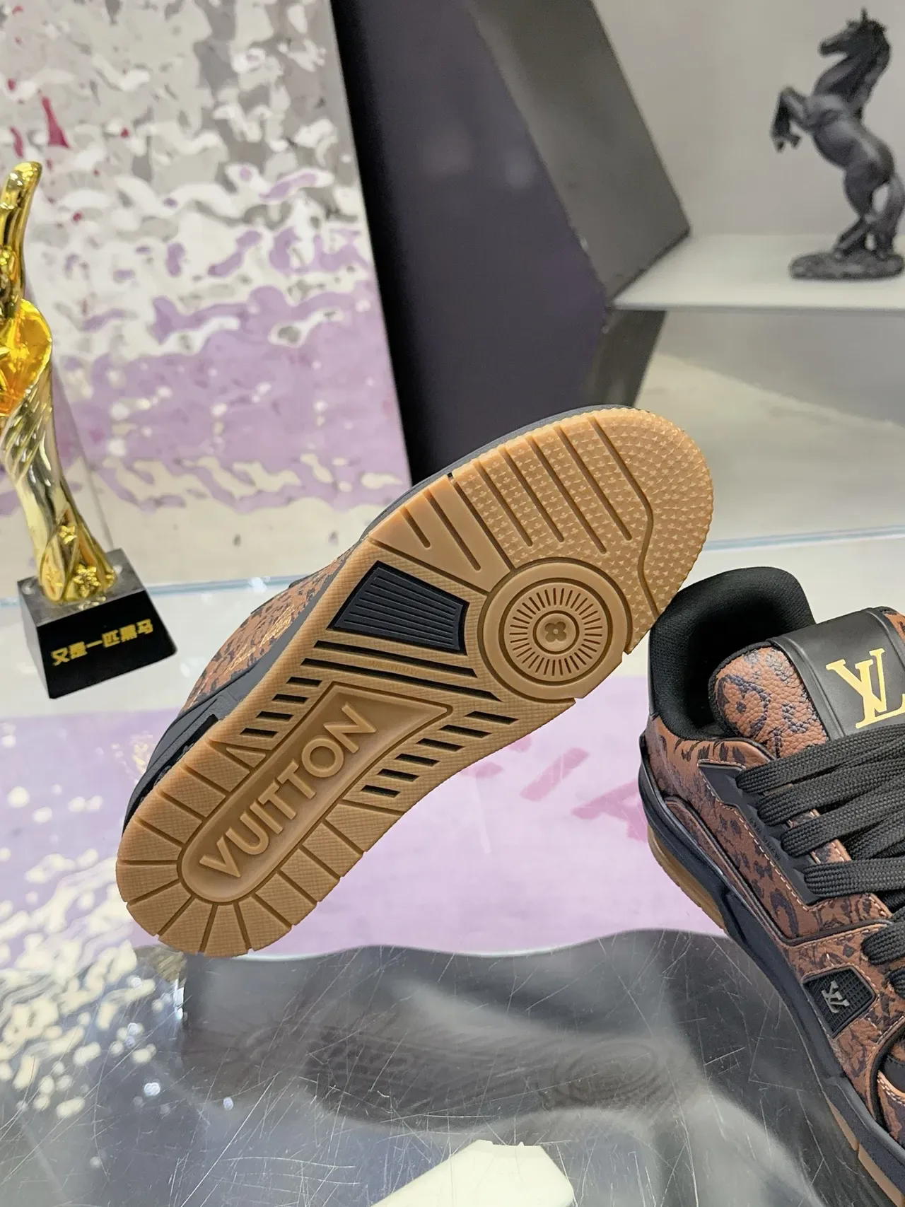 Louis Vuitton LV Trainer Brown Black Monogram Canvas Overlays Lifestyle Sneakers 2