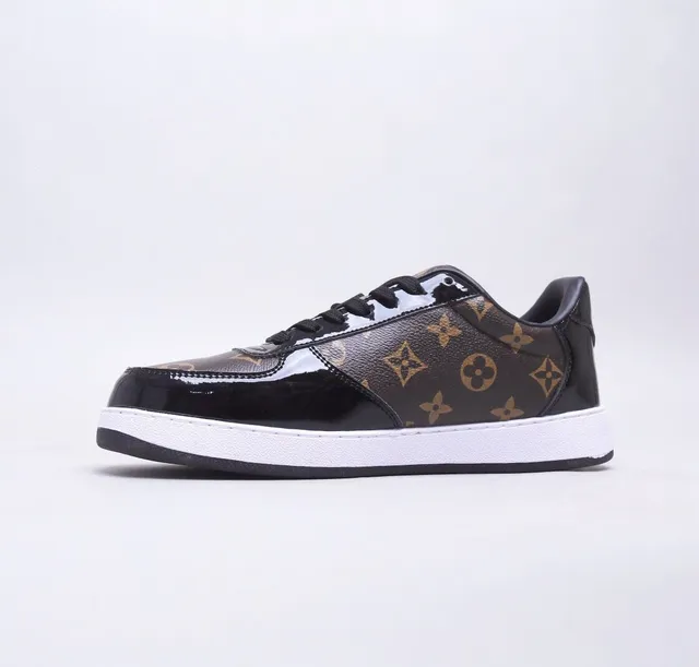 Louis Vuitton LV Trainer Brown Black Monogram Canvas Patent Leather Accents Lifestyle Sneakers 2