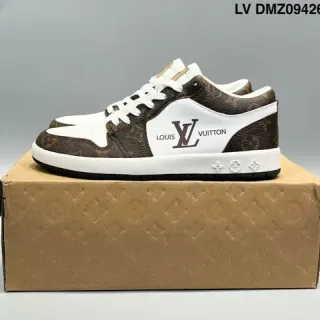 Louis Vuitton LV Trainer Brown White Monogram Canvas Leather Panels Lifestyle Sneakers