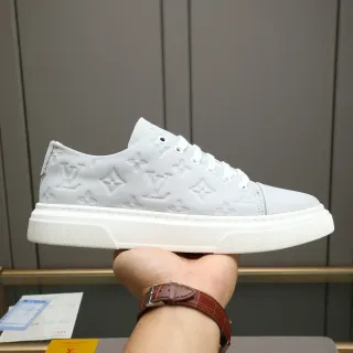 Louis Vuitton LV Trainer Gray White Monogram-Embossed Low-Top Lifestyle Sneakers