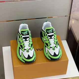 Louis Vuitton LV Trainer Green Black Runner Wave-Pattern Overlays Chunky Sneakers