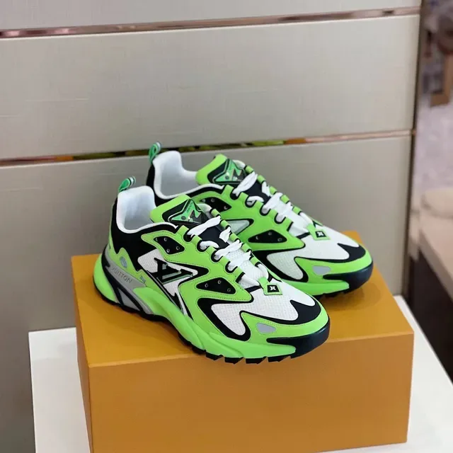 Louis Vuitton LV Trainer Green Black Runner Wave-Pattern Overlays Chunky Sneakers 2