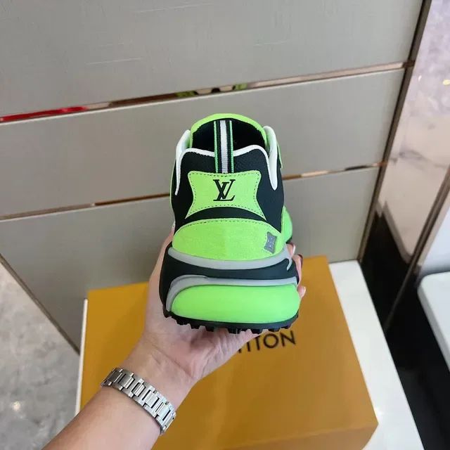 Louis Vuitton LV Trainer Green Black Runner Wave-Pattern Overlays Chunky Sneakers 6