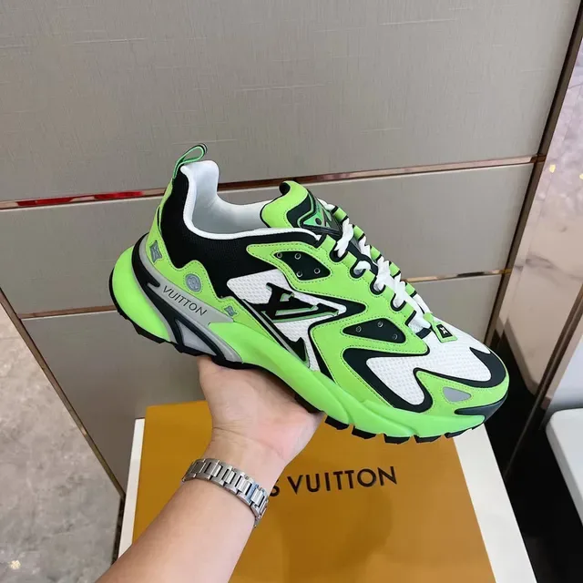 Louis Vuitton LV Trainer Green Black Runner Wave-Pattern Overlays Chunky Sneakers 7