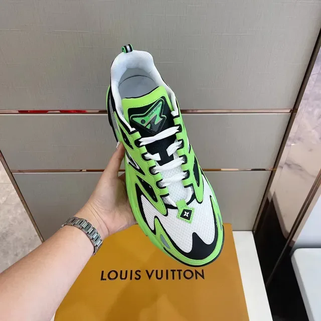 Louis Vuitton LV Trainer Green Black Runner Wave-Pattern Overlays Chunky Sneakers 8