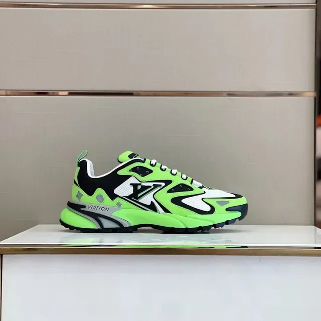 Louis Vuitton LV Trainer Green Black Runner Wave-Pattern Overlays Chunky Sneakers 9