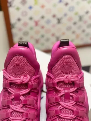Louis Vuitton LV Trainer Pink High-Top Monolithic Sole Lifestyle Sneakers 7