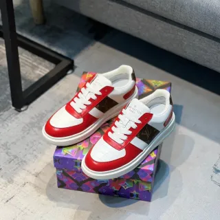 Louis Vuitton LV Trainer vermelho branco marrom Monogram Lifestyle Sneakers