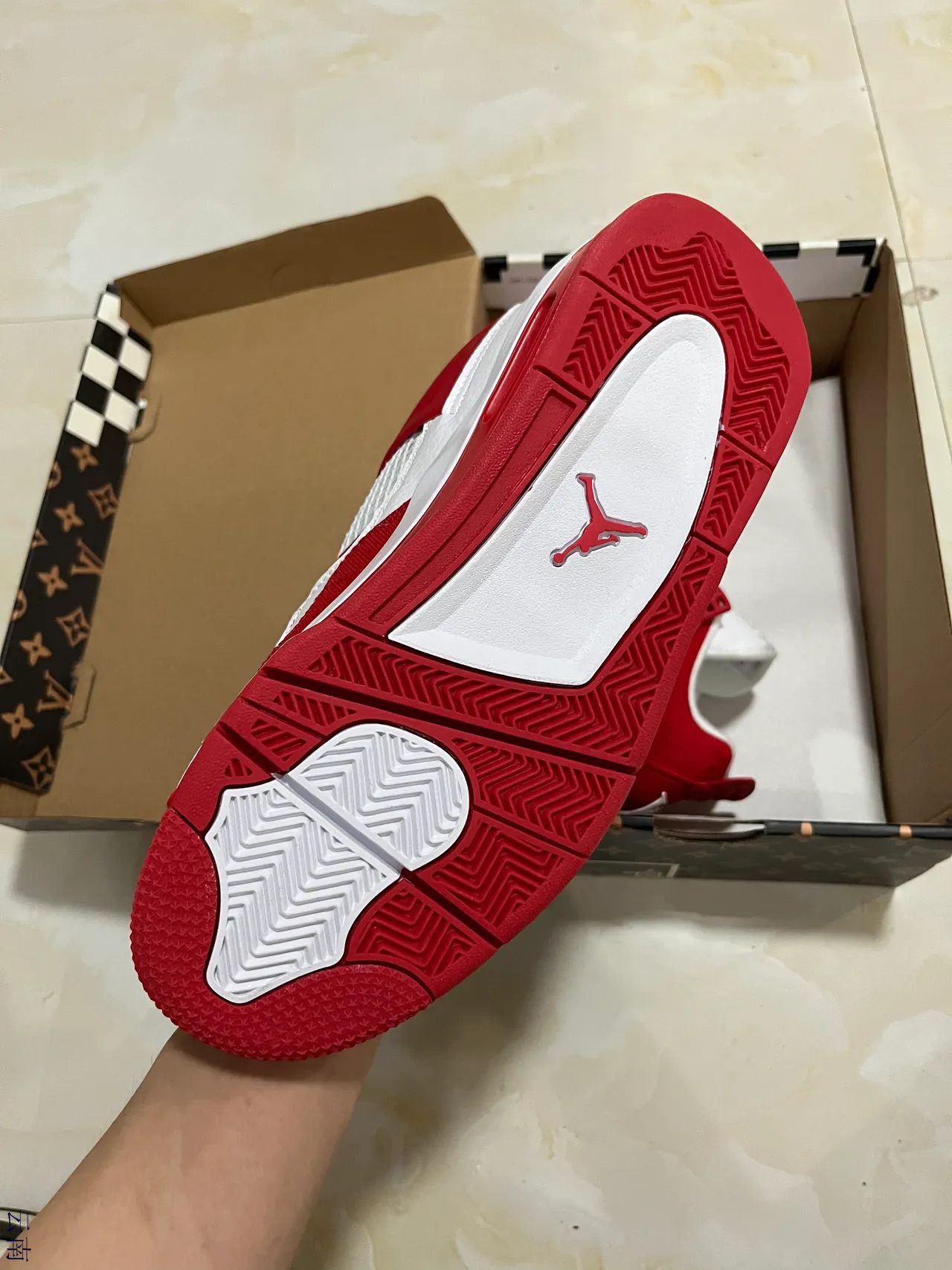 Louis Vuitton LV Trainer Red White Color-Blocked Perforated Heel Counter Lifestyle Sneakers 5