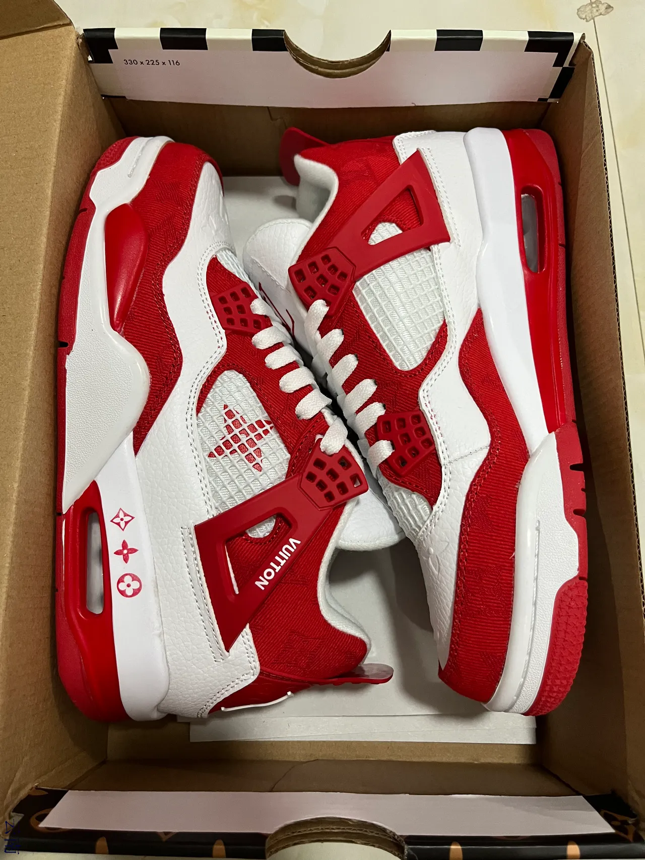Louis Vuitton LV Trainer Red White Color-Blocked Perforated Heel Counter Lifestyle Sneakers 7