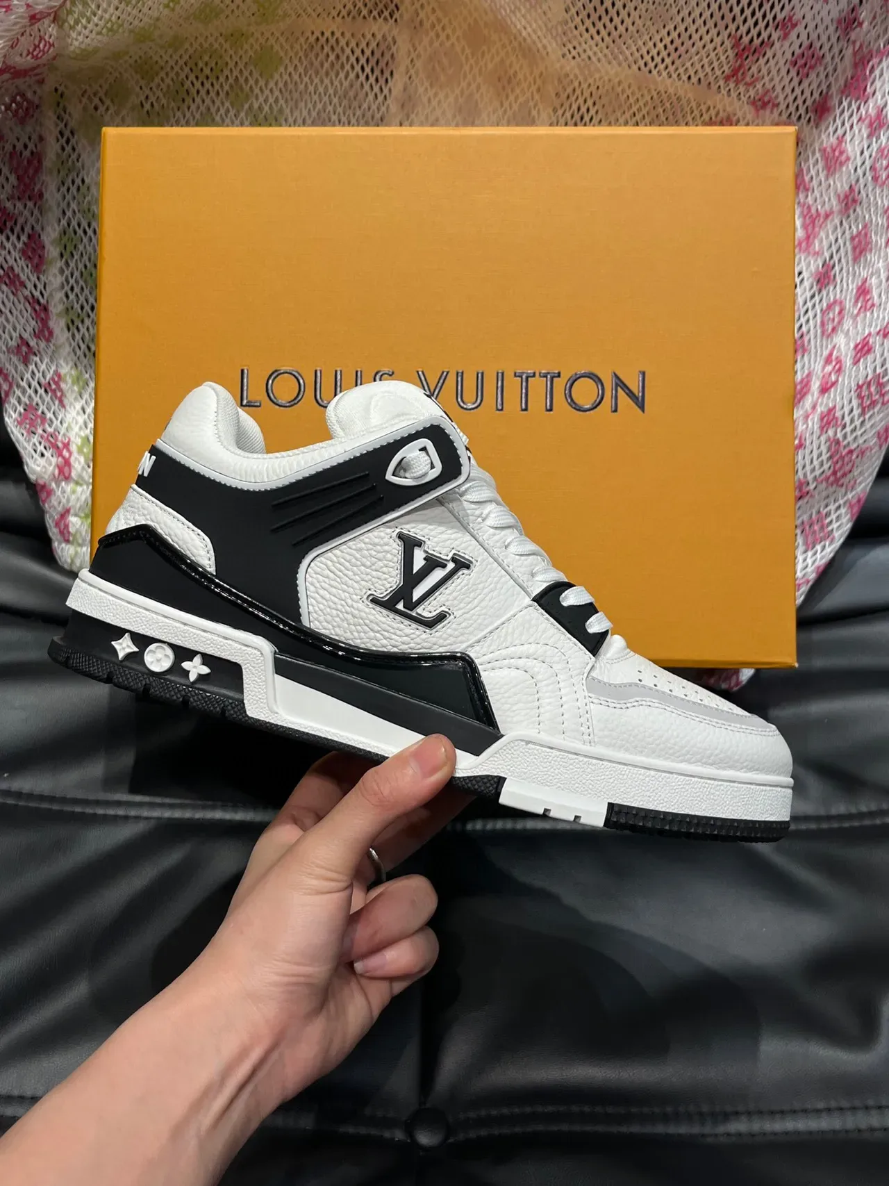 Louis Vuitton LV Trainer White and Black Lifestyle Sneakers 4