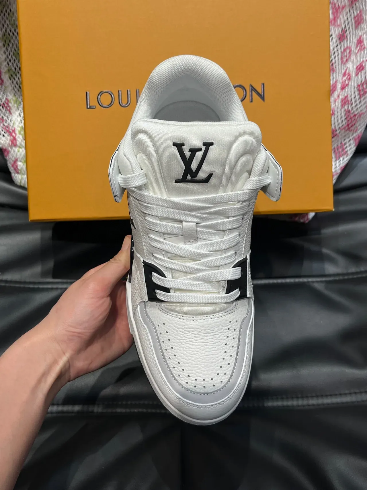 Louis Vuitton LV Trainer White and Black Lifestyle Sneakers 5