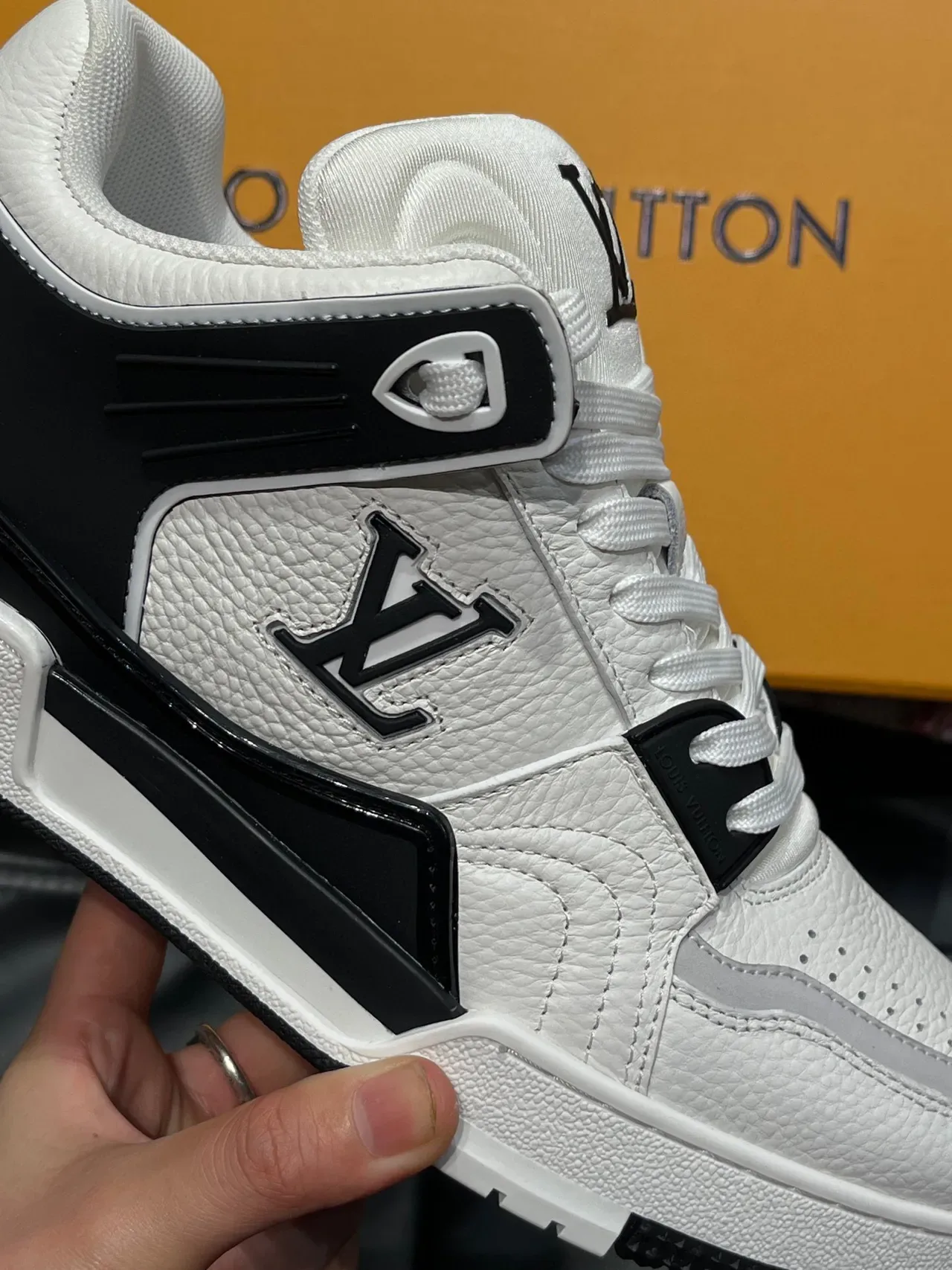 Louis Vuitton LV Trainer White and Black Lifestyle Sneakers 8