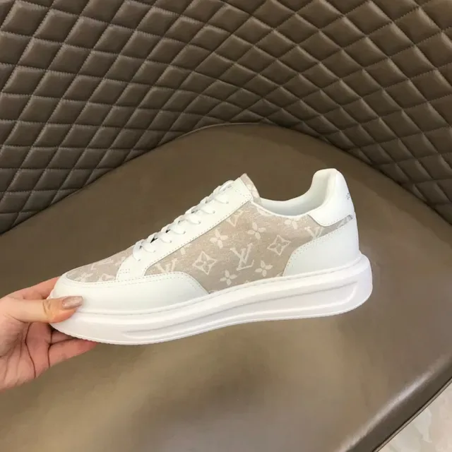 Louis Vuitton LV Trainer Blanc Beige Low-Top Semelle Plateforme Sneakers Lifestyle 3