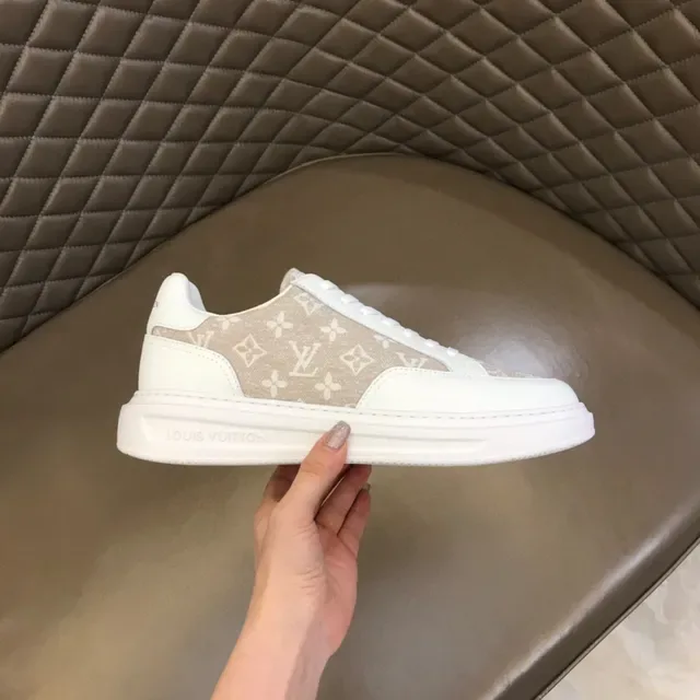 Louis Vuitton LV Trainer Blanc Beige Low-Top Semelle Plateforme Sneakers Lifestyle 5
