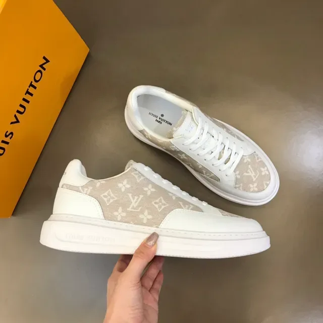 Louis Vuitton LV Trainer Blanc Beige Low-Top Semelle Plateforme Sneakers Lifestyle 6