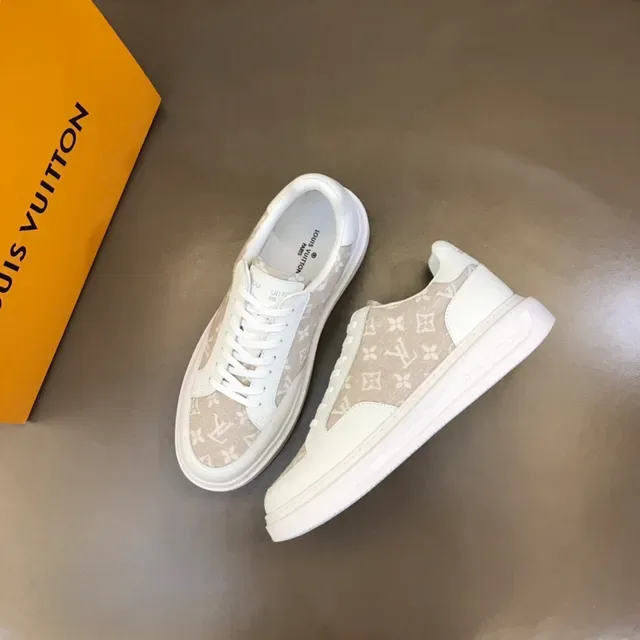 Louis Vuitton LV Trainer Blanc Beige Low-Top Semelle Plateforme Sneakers Lifestyle 8