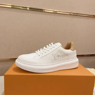 Louis Vuitton LV Trainer White Beige Perforated Monogram Platform Sole Lifestyle Sneakers