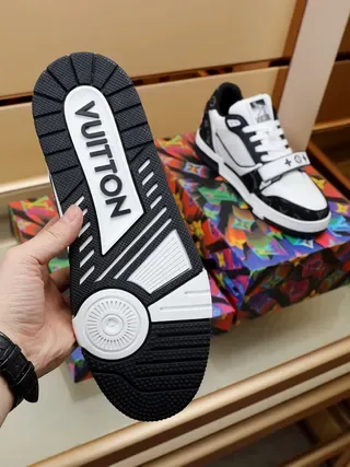 Louis Vuitton LV Trainer White Black Low-Top Monogram-Printed Lifestyle Sneakers 7