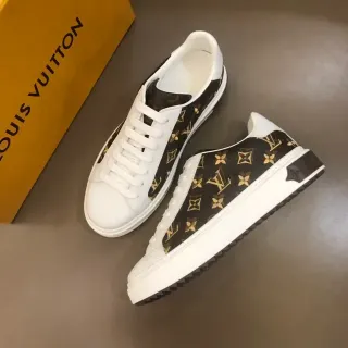 Louis Vuitton LV Trainer Blanco Negro Monograma Lona Cuero Borde de la punta Estilo de vida Zapatillas lifestyle