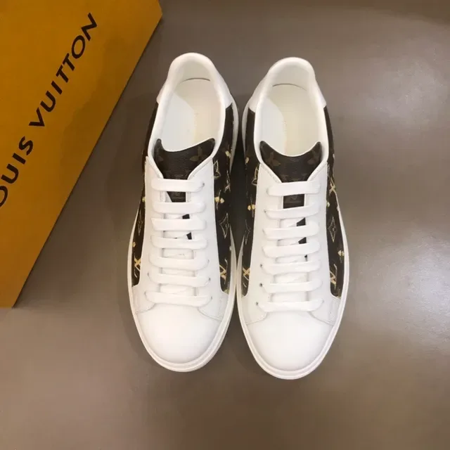 Louis Vuitton LV Trainer White Black Monogram Canvas Leather Toe Cap Lifestyle Sneakers 3